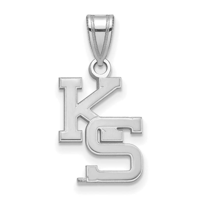 10k White Gold Kansas State Medium 'Ks' Pendant